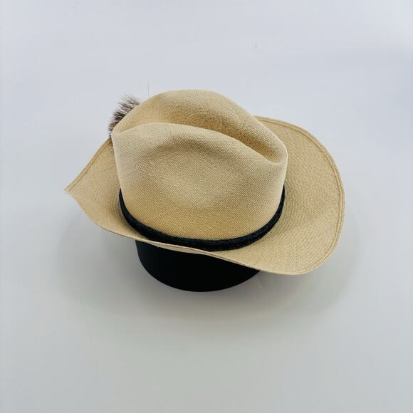 Optimo Hatworks Hats Arizona Cowboy Hat Straw Beaver Rope Western Size 7 1/4 Tan - Picture 6 of 8